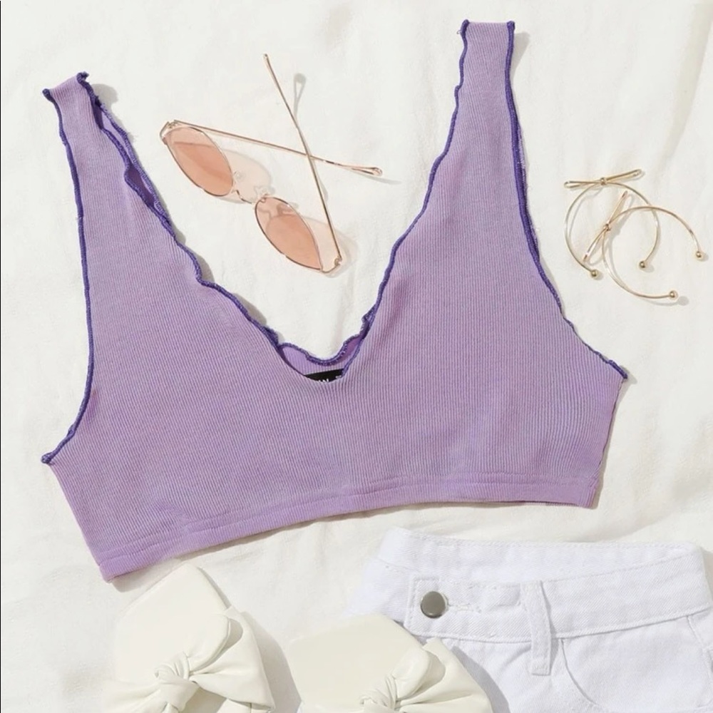 purple crop top